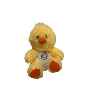 Greenbrier Easter Duck 7" Yellow Plush Stuffed Soft Toy Animal Embroidered Egg